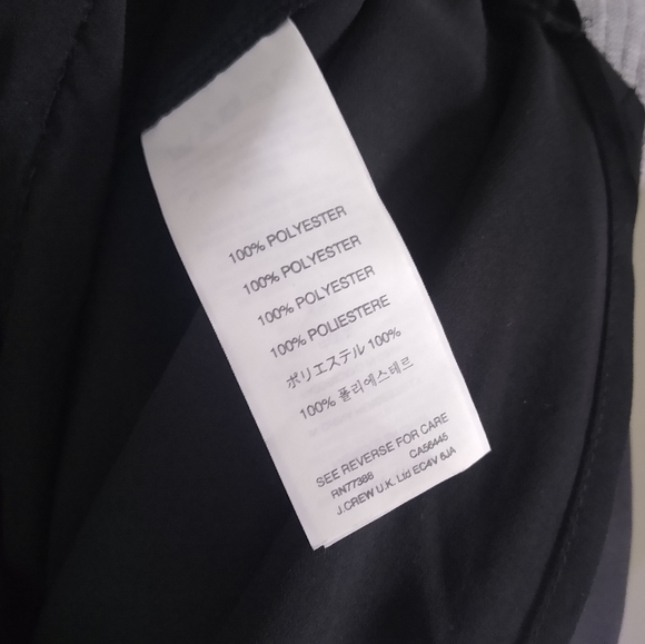 J. CREW Black Long Sleeve Blouse with Black and White Rope trim - Picture 7 of 7